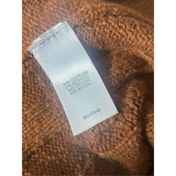 J.Jill Auburn Cable Knit Button Up Duster Cardigan Sweater Women’s Sz Med - Picture 5 of 5